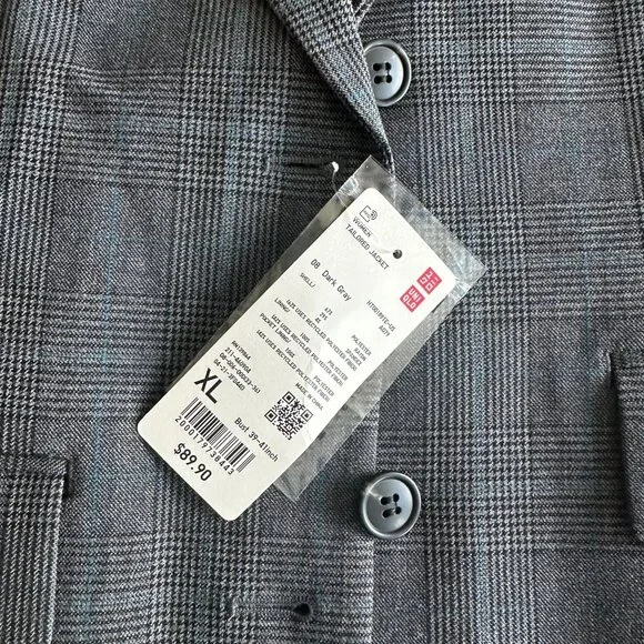 NWT Uniqlo Gray Tailored Blazer (Size: XL) - Picture 3 of 4